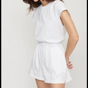 White Romper - Tee shirt style - Size XS